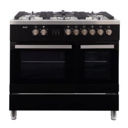 Teknix TKDF90PBL 90cm Dual Fuel Range Cooker in Black